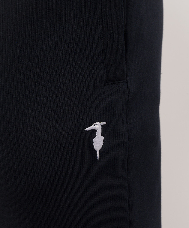 Trussardi Синие утепленные спортивные штаны с вышивкой эмблемы P8148000087NMP318F09 изображение 4