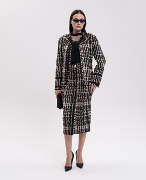 Twinset Черная блуза с цветочной аппликацией 262TT2461
