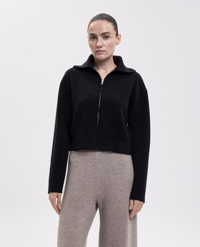 Allude Черный укороченный кардиган из шерсти и кашемира 26517611
