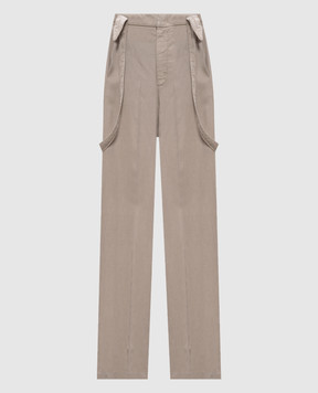 Dondup Сірі штани з льоном DP842CF0197DBM5