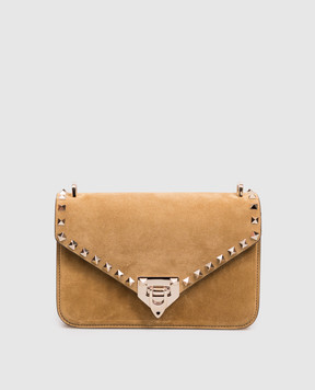 Valentino Коричнева замшева сумка крос-боді Rockstud 9W2B0T76KQQ