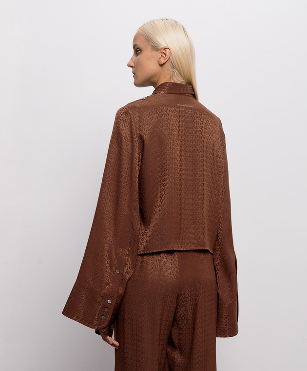 Maison Margiela MM6 Коричневые блузки в логотипе шаблон S52DT0044M36007 изображение 4