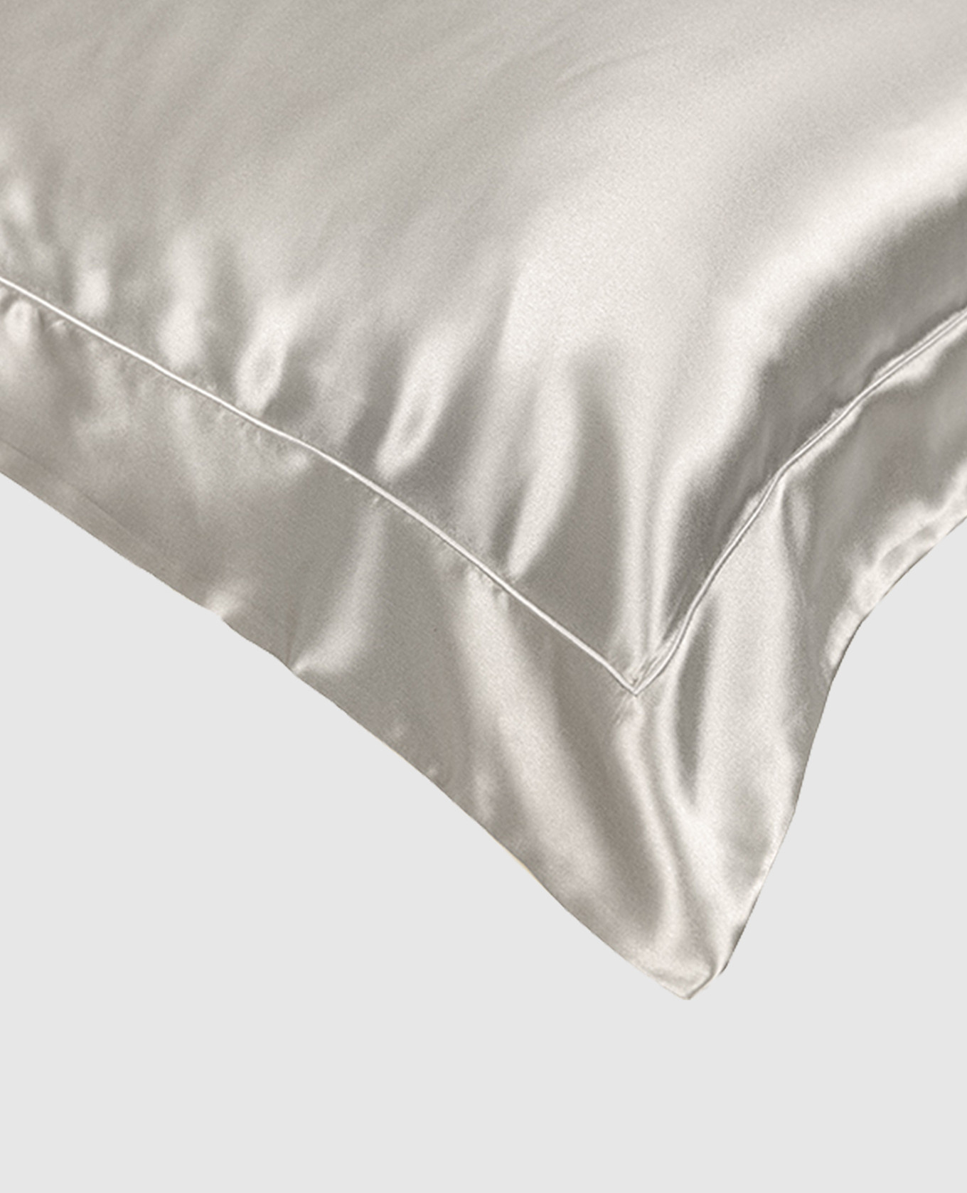 

Серая наволочка из шелка, Серый, Постельное белье