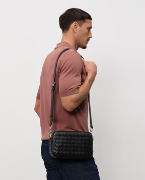 Bottega Veneta Чорна шкіряна сумка з плетінням 755923V2HL1