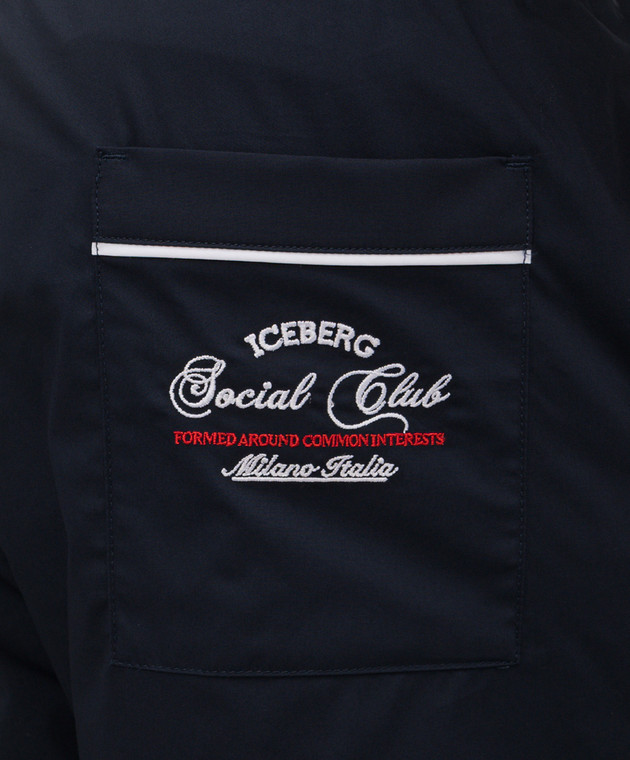 Iceberg Сині шорти з вишивкою напису D0600187 зображення 5