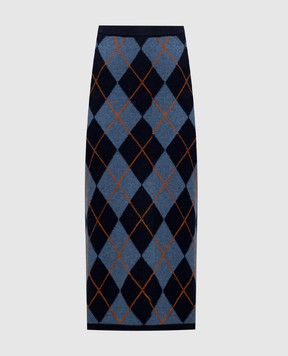 Twinset Синяя юбка в геометрический узор 262TT3271