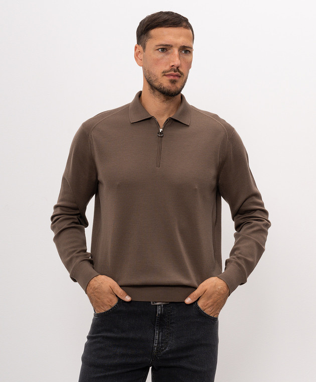 Stefano Ricci Коричневое поло из кашемира W505022P30W26301 изображение 3