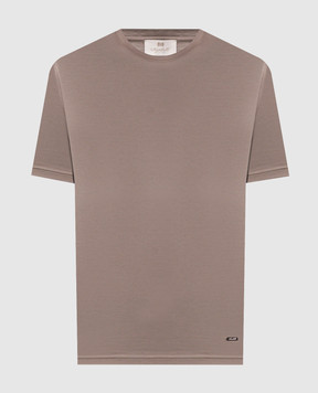 Enrico Mandelli Коричневая футболка с нашивкой логотипа 3K052A5677
