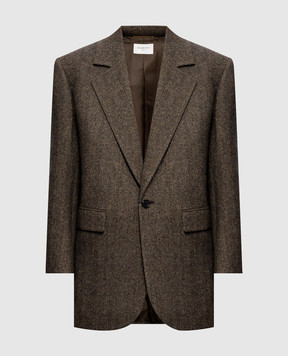 Saint Laurent Жакет с шерстью в узор 866250Y3L22