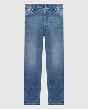 Brunello Cucinelli Голубые джинсы с вышивкой эмблемы M0Z37D3210