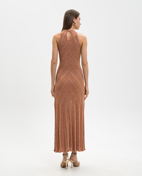 Twinset Рожева сукня з льоном з люрексом 261TT3213