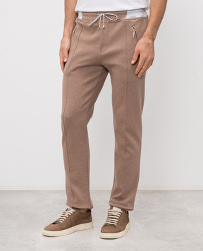 Doriani Cashmere Спортивні штани коричневого кольору з відворотами 840PANTTAZF1853J29