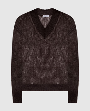 Brunello Cucinelli Коричневий пуловер з вовною MLC349302P