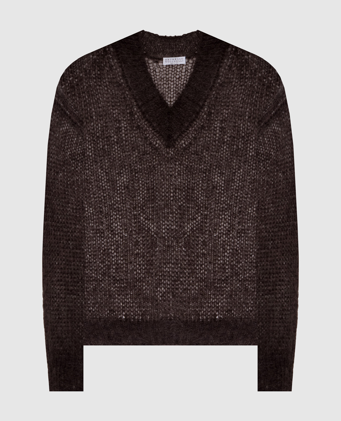 Коричневый пуловер с шерстью