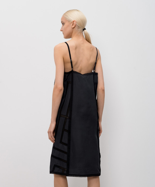 Toteme Черное платье миди с шелком 253WRD0266FB0491 изображение 4