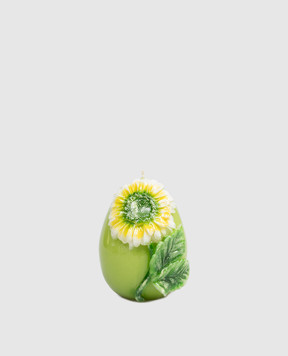 Cereria Introna Зелена свічка у формі яйця з герберою 1088