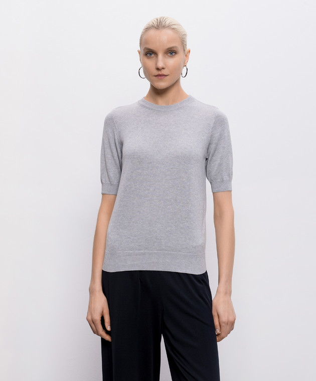 Intoca Серая футболка с манжетами 261SUVINPO0403 изображение 3