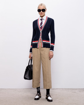 Thom Browne Синий кардиган в узор FKC706AY3014