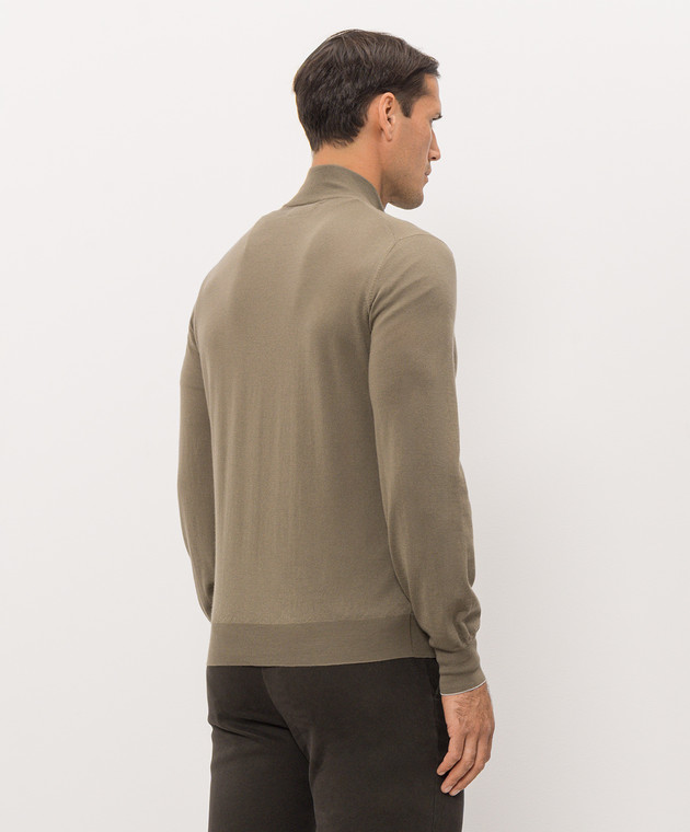 Brunello Cucinelli Коричневый кардиган из шерсти и кашемира на молнии M2400106 изображение 4