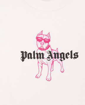 Palm Angels Дитяча рожева футболка з принтом PGAA002S26JER009