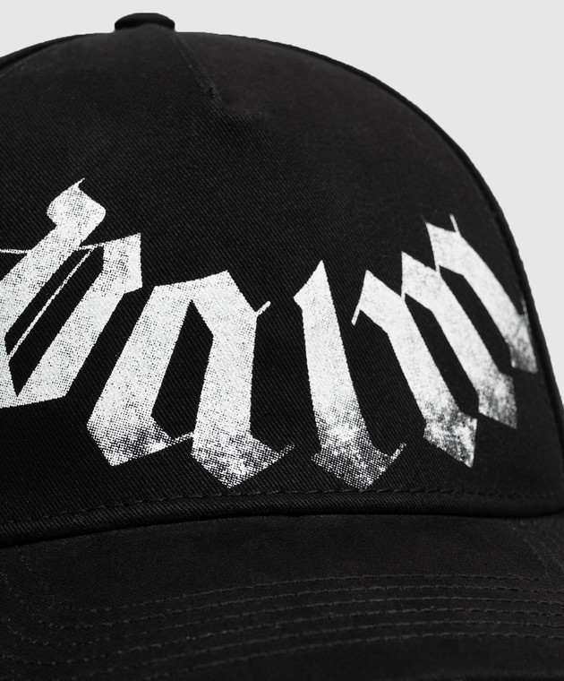 Palm Angels Чорна кепка з принтом логотипа PAMLB001FB008m зображення 4