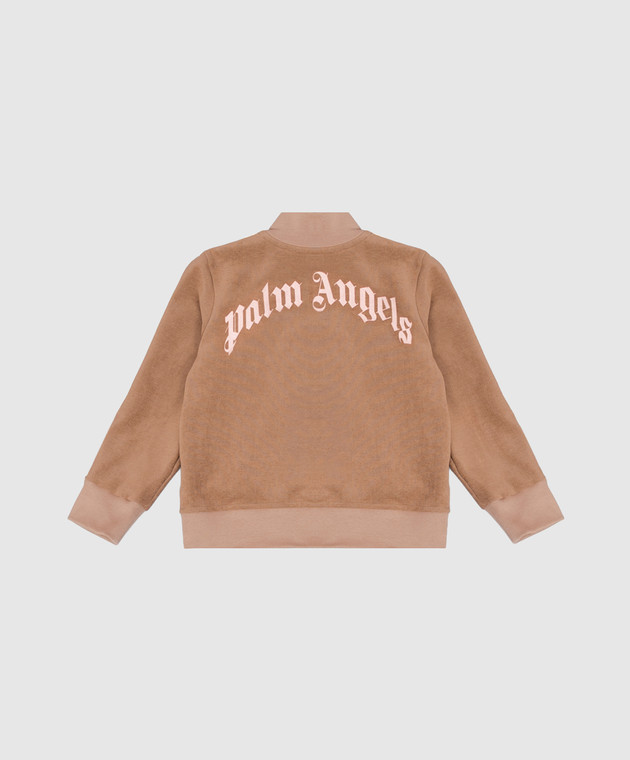 Palm Angels Детская коричневая спортивная куртка с принтом логотипа F6PAJGJK131 изображение 2