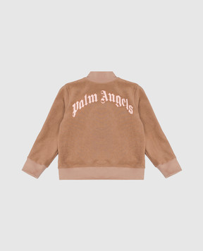 Palm Angels Дитяча коричнева спортивна куртка з принтом логотипа F6PAJGJK131