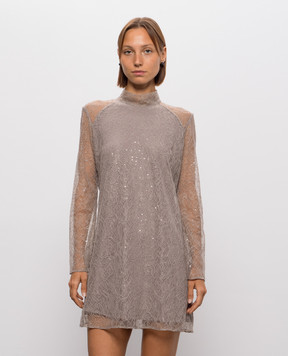 Twinset Бежева сукня з мереживом 262TF2083