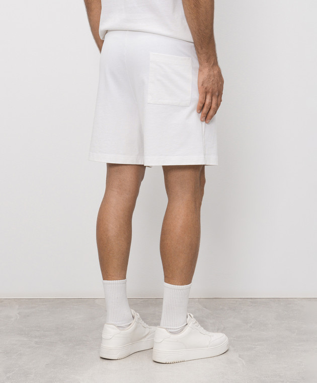 Sporty & Rich Шорти кольору айворі з принтом логотипа SH03975325WH01 зображення 4