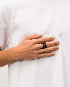 Off-White Чорна каблучка Arrow OMOC07FC99MET001