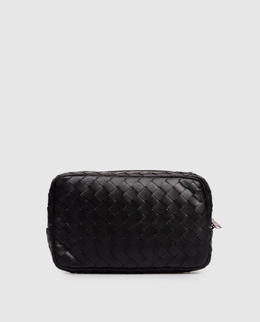 Bottega Veneta Чорний шкіряний клатч Intrecciato 777390V2HL1