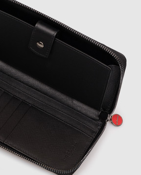 Kiton Черный кожаный кошелек с фактурным логотипом UPEA018N01269