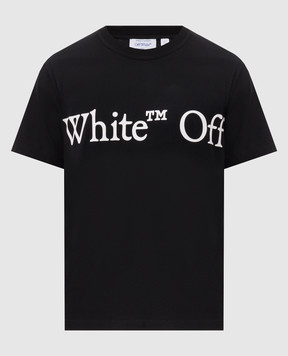 Off-White Чорна футболка з контрастним принтом логотипа 44MAA16MF26J00G