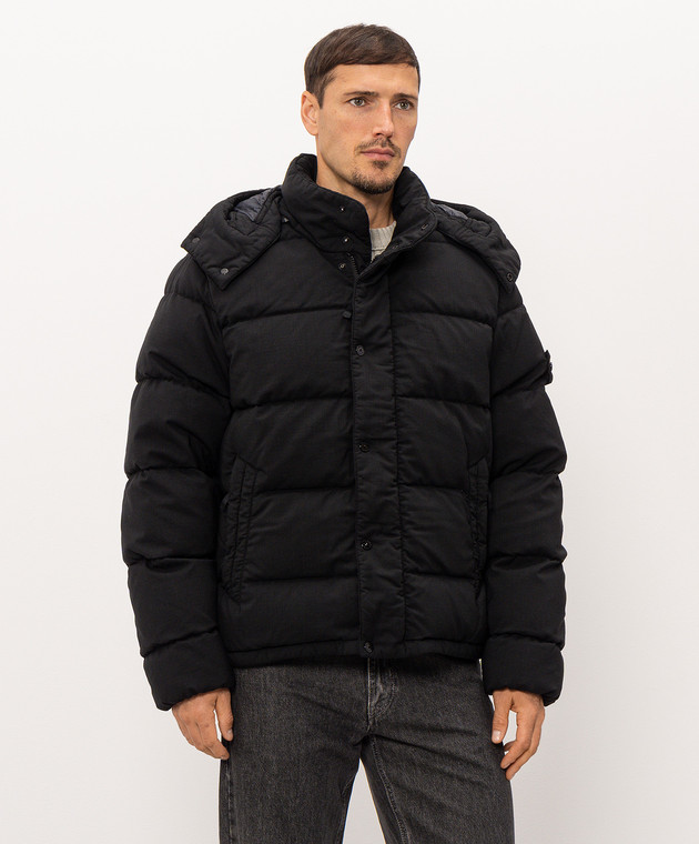 Stone Island Черный пуховик из шерсти L2S154100063S0F52 изображение 3