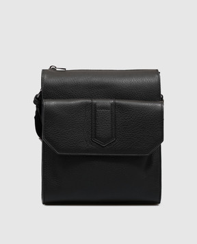 Canali Чорна шкіряна сумка з тисненням логотипа NA00261P326134