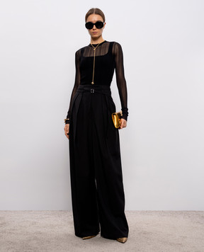 Max Mara Sportmax Черный джемпер BUONO в рубчик SPXBUONO