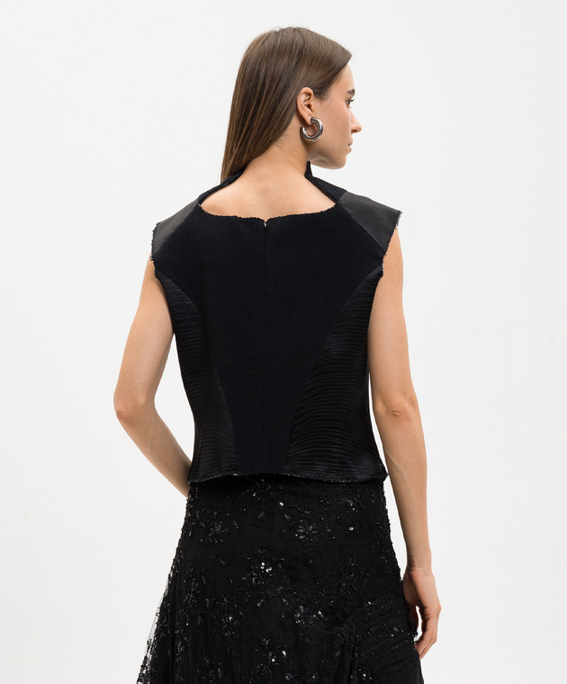 Marc Le Bihan Чорний топ з вовни та шовку 26112 зображення 4