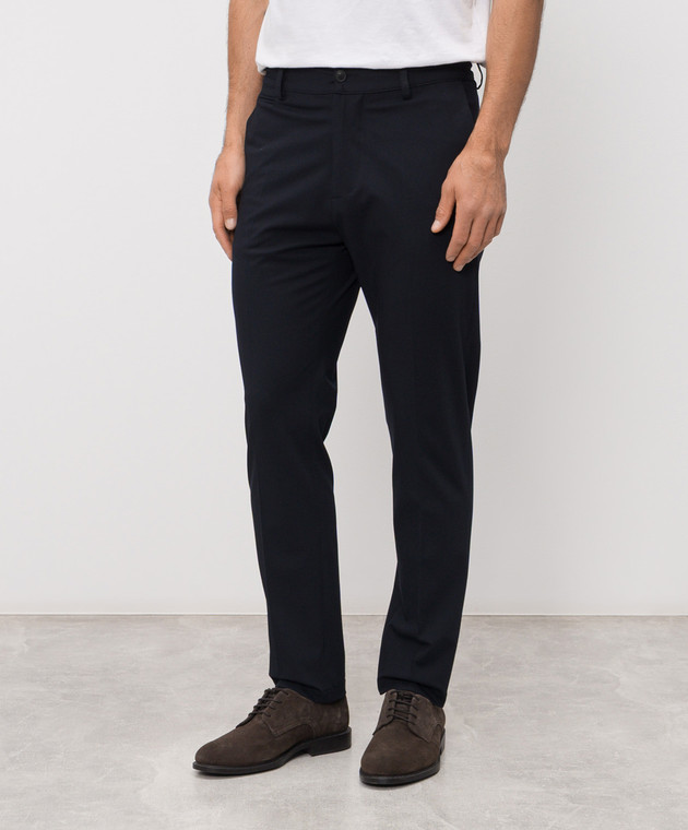 Trussardi Темно-синие брюки с нашивкой логотипа P021M000101NMP307T46 изображение 3