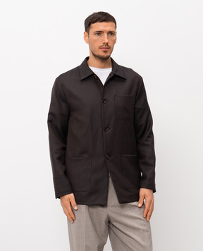 MooRER Коричневая куртка Keaton из шерсти и льна KEATONLIW