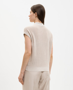 Peserico Бежевий топ з коміром-поло S99106F149173H