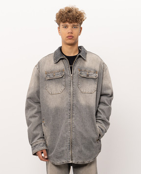 Off-White Сіра джинсова куртка в стилі сорочки 44MYD05WF26D001