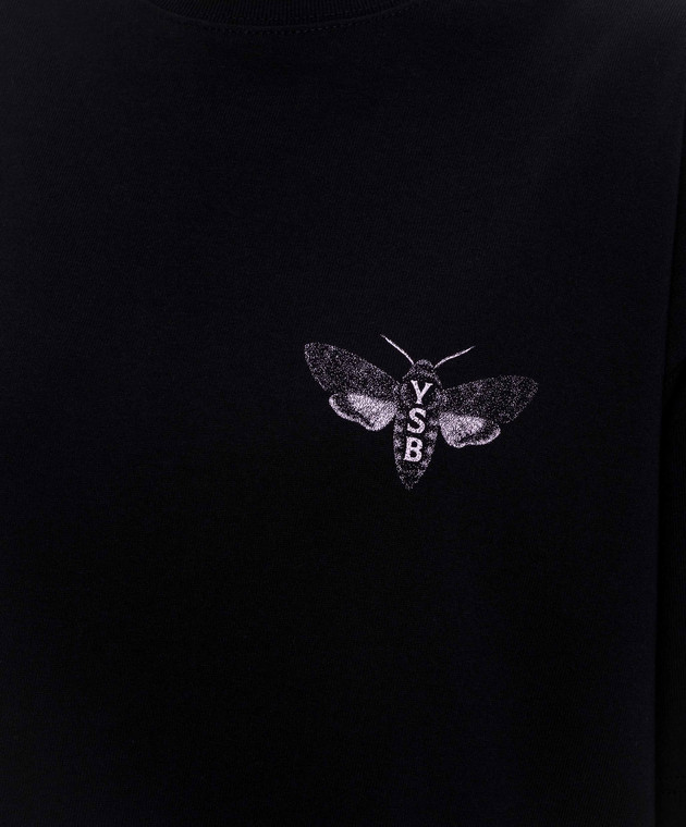 Y`S Yamamoto Чорна футболка Moth YKT45133 зображення 5