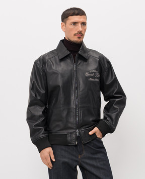 Iceberg Чорні шкіряна куртка Social Club ZO206805