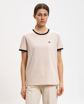 Moncler Бежева футболка з нашивкою логотипа L10938C0001989AUO
