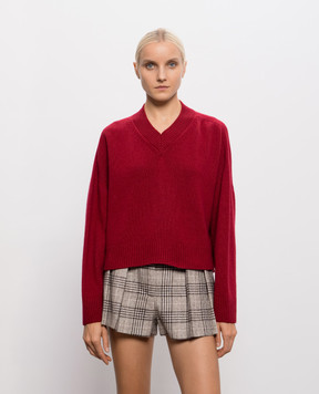 Twinset Бордовий светр з бахромою 262TT3211