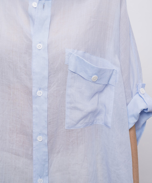 Y`S Yamamoto Блакитна сорочка з льону YKB16300 зображення 5