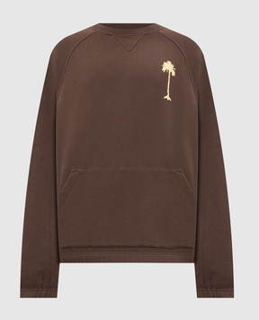 Palm Angels Коричневий світшот Feel High PAMBA007FL001
