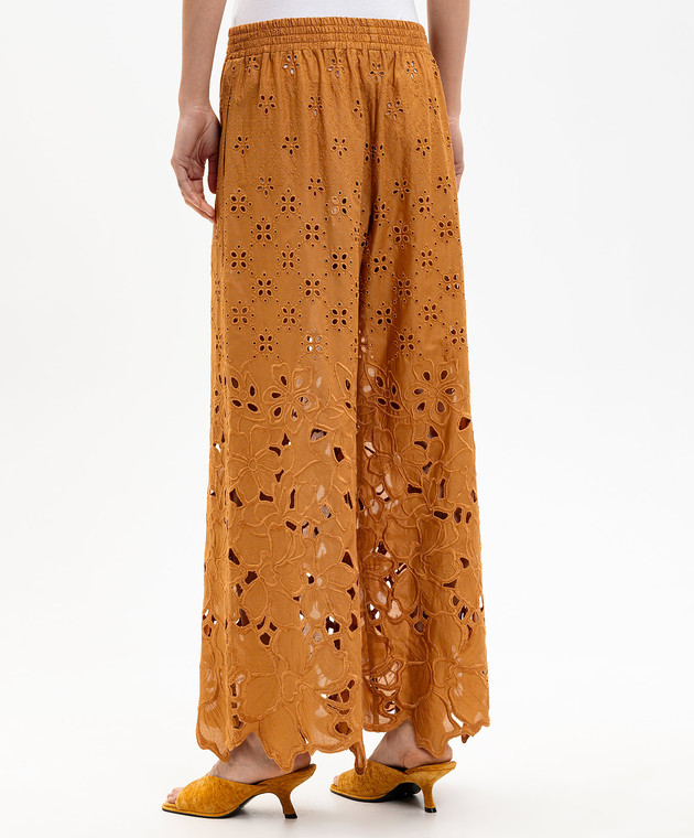 Ermanno Scervino Life Коричневі ажурні штани з вишивкою D484P603QYD зображення 4