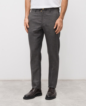 Stefano Ricci Сірі штани з льону, вовни та шовку M1T6100018B127HA