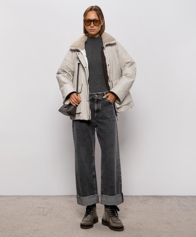 Brunello Cucinelli Серый пуховик MH5253658 изображение 2